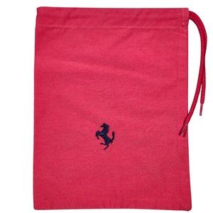 Ferrari Red Drawstring Bag Embroidered Prancing Horse Logo